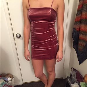 Velvet spaghetti strap minidress